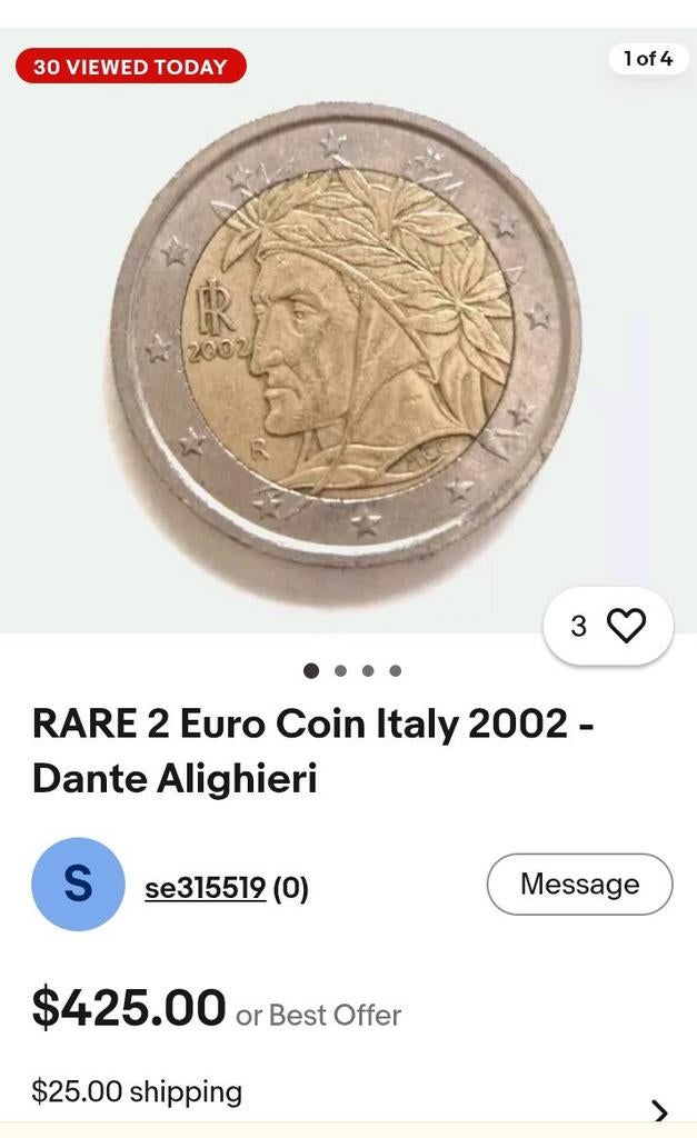 Dante €2 munt 2002 2 euro Italië, Postzegels en Munten, Munten | Europa | Euromunten, Ophalen of Verzenden, 2 euro