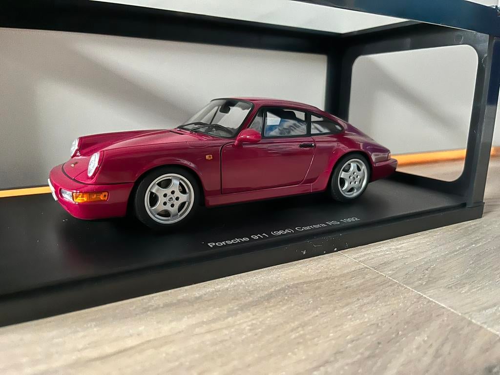 Porsche 911 (964) Carrera RS Rubystone Red Autoart 1:18, Ophalen of Verzenden, Zo goed als nieuw, Auto, Autoart