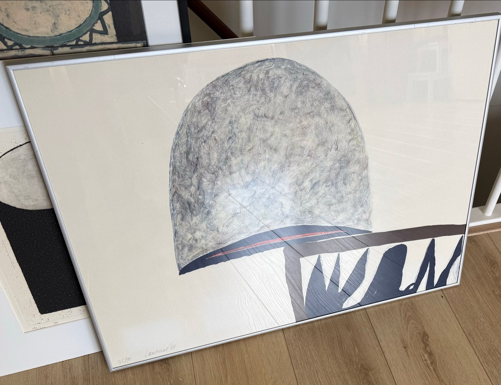 Zeefdruk Hans Landsaat 35/70, gesigneerd '88, Antiek en Kunst, Ophalen