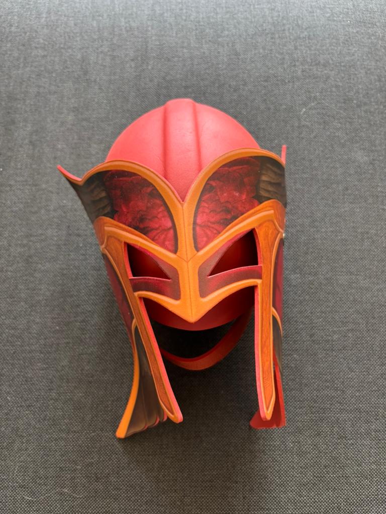 Raveleijn Efteling masker helm Thomas Rood element vuur zgan, Ophalen of Verzenden, Zo goed als nieuw, Accessoires