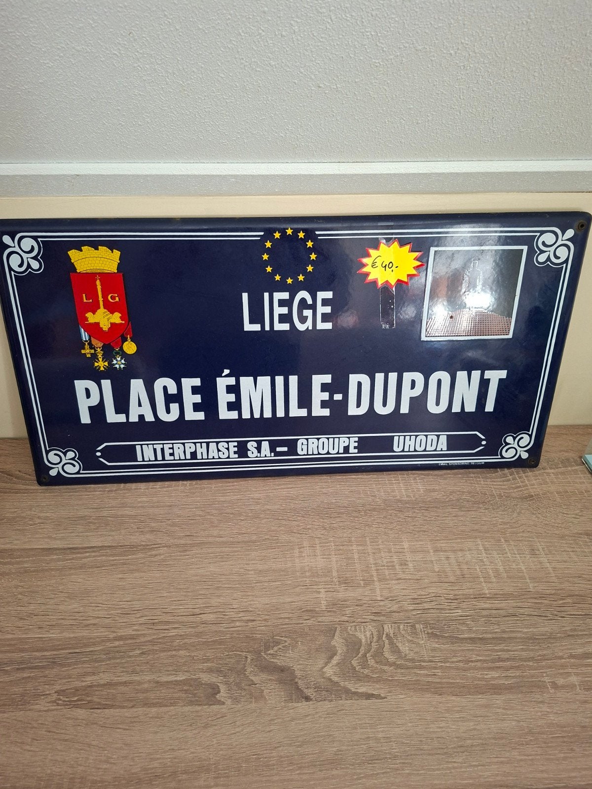 Emaillebord Luik Place Émile-Dupont, Ophalen of Verzenden