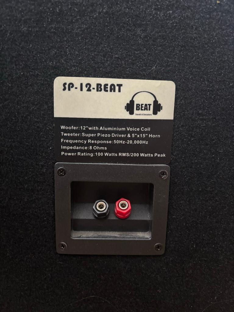 Beat SP-12-BEAT Speakerset met HQ Power VPA2100MN Versterker, Gebruikt, Overige typen, 120 watt of meer, Ophalen