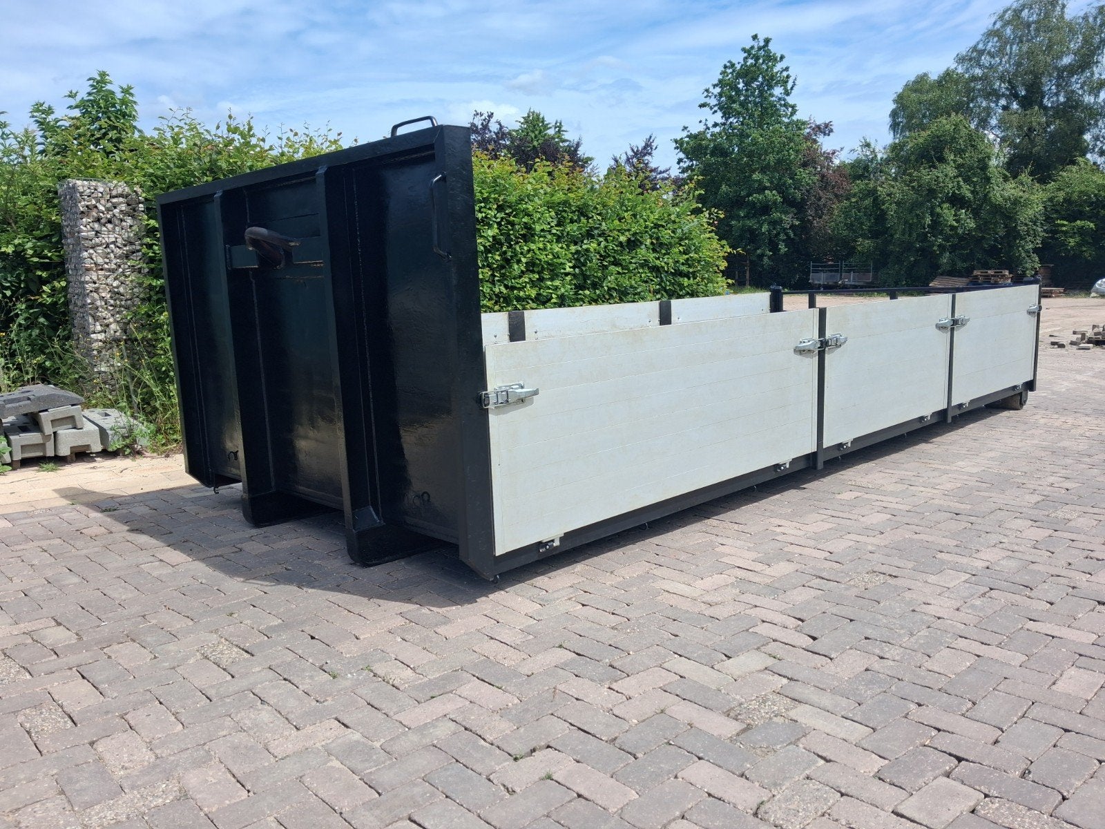 Plateau container laadvloer met haakarm, Ophalen