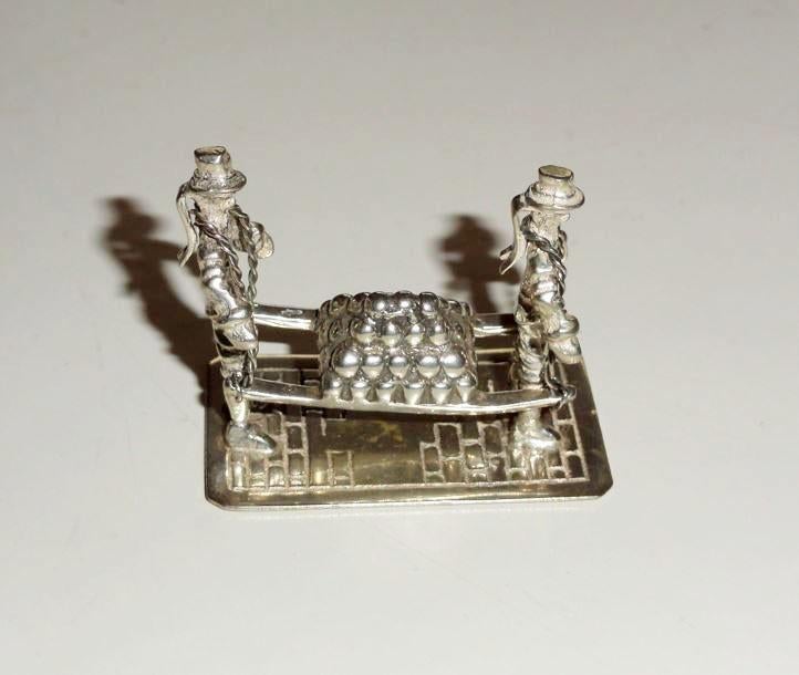 Miniatuur Zilver Kaasdragers Gouda, Antiek en Kunst, Verzenden, Zilver