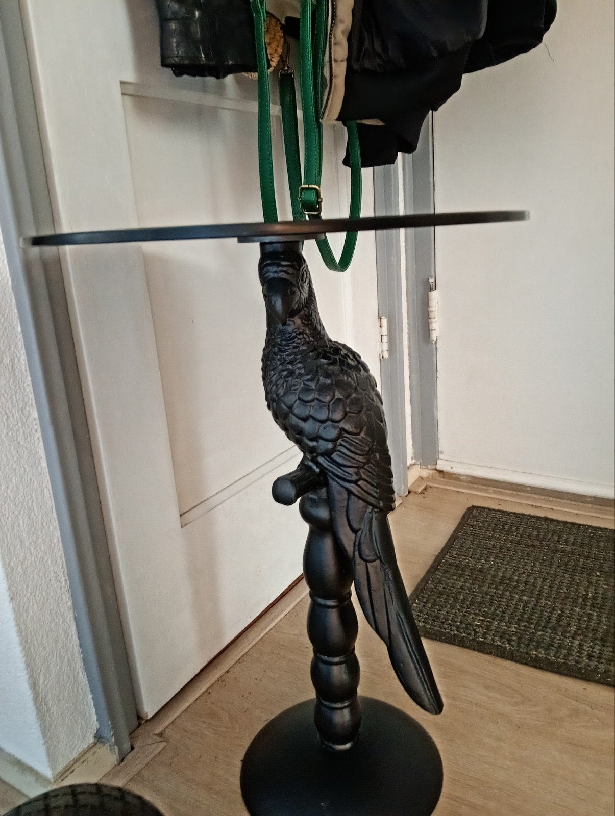 Zwart vogeltafeltje, Rond, 55 tot 75 cm, Glas, Ophalen
