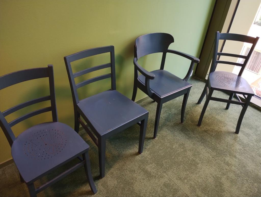 Dining chairs, Huis en Inrichting, Stoelen, Ophalen, Gebruikt, Blauw, Vier