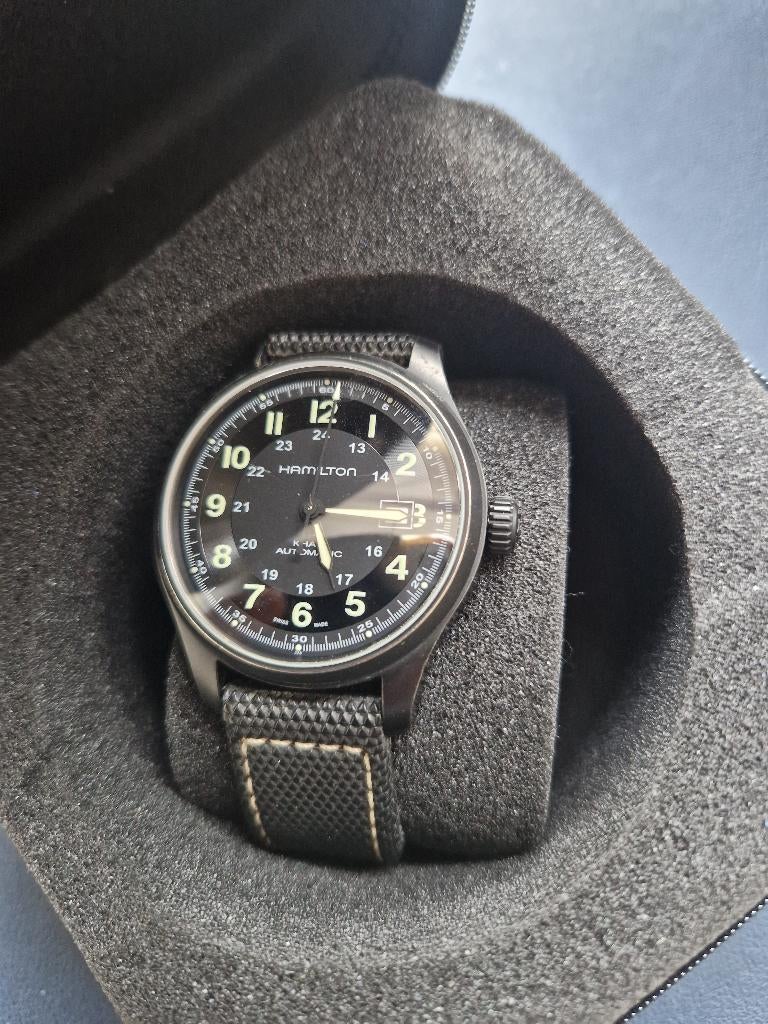 Hamilton Khaki Field Titanium Auto horloge, Overige materialen, Gebruikt, Polshorloge, Overige materialen