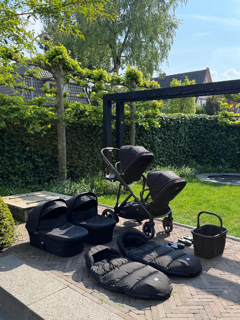Cybex e-Gazelle S: Complete Electrische Tweeling kinderwagen, Zo goed als nieuw, Verstelbare duwstang, Ophalen, Kinderwagen