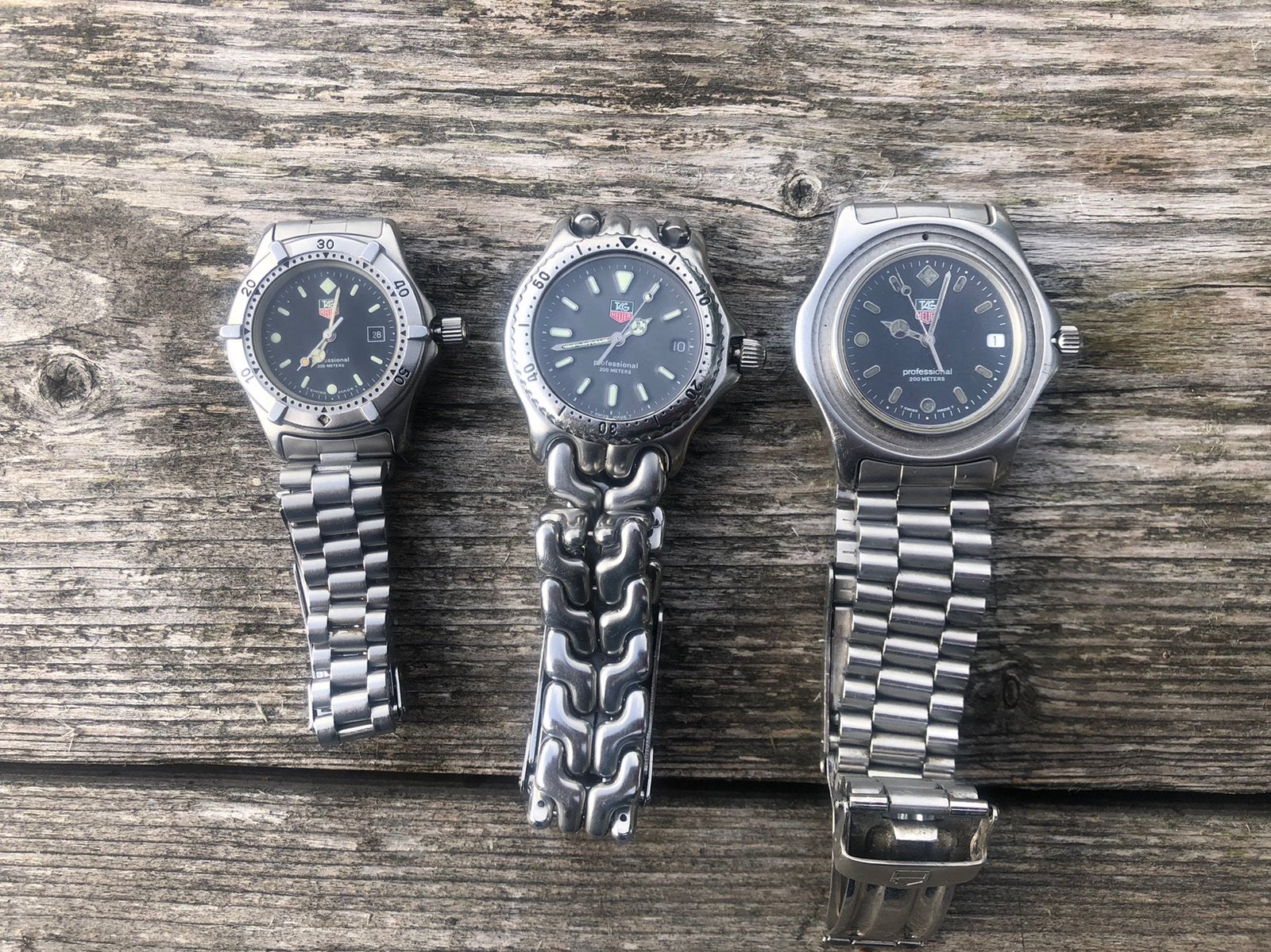 3 x TAG HEUER, Overige merken, Staal, Gebruikt, Staal