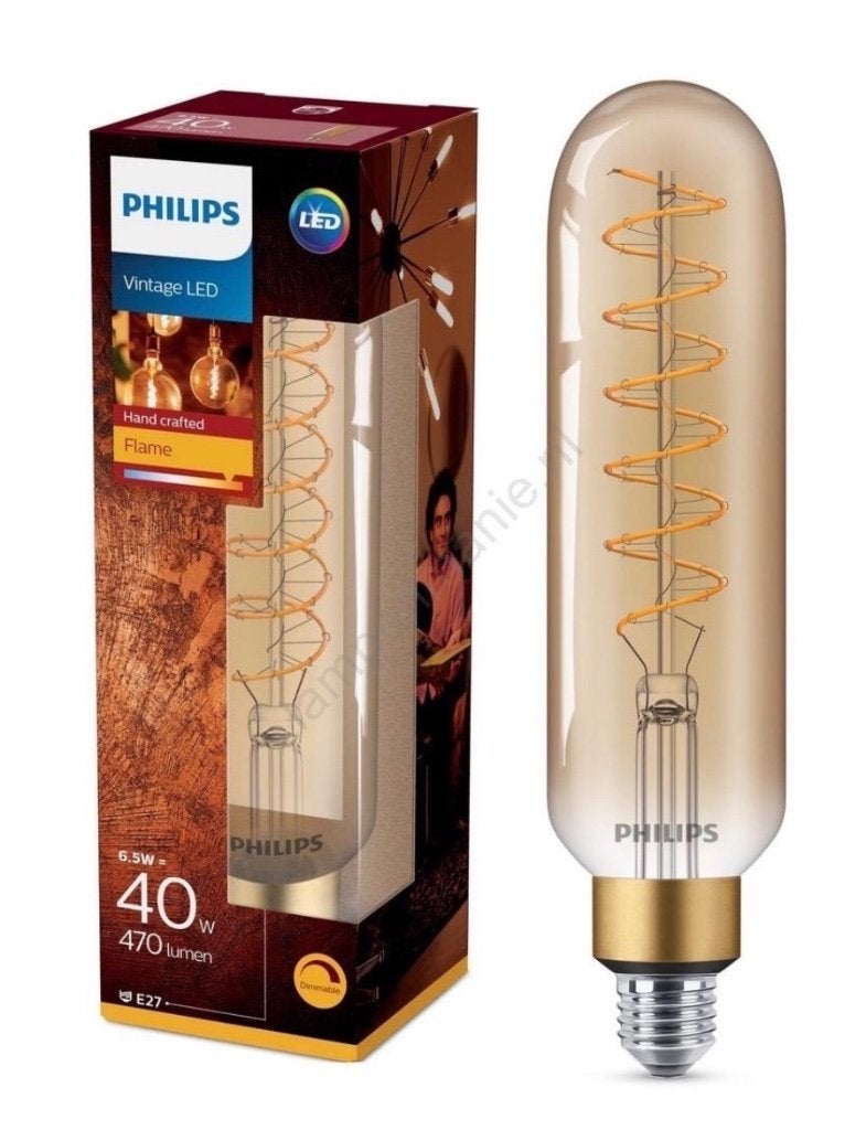 4x Philips Vintage LED Flame E27 Dimbare Lampen 6.5W=40W, Ophalen of Verzenden, Nieuw, E27 (groot), Led-lamp