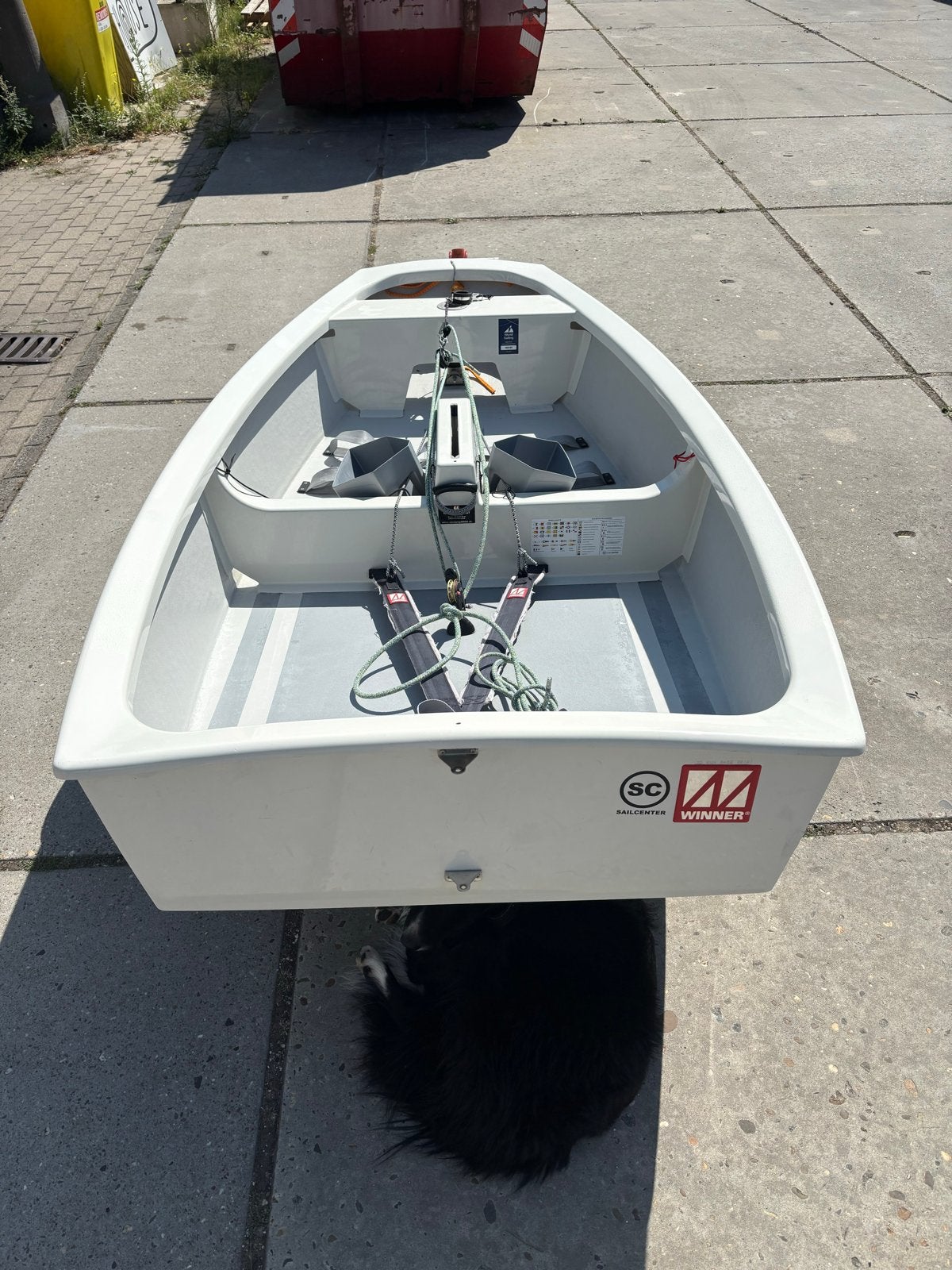 Wedstrijd Optimist zeilboot 3430 met papieren en trailer, Watersport en Boten, Gebruikt, Polyester, Winner, Zwaard