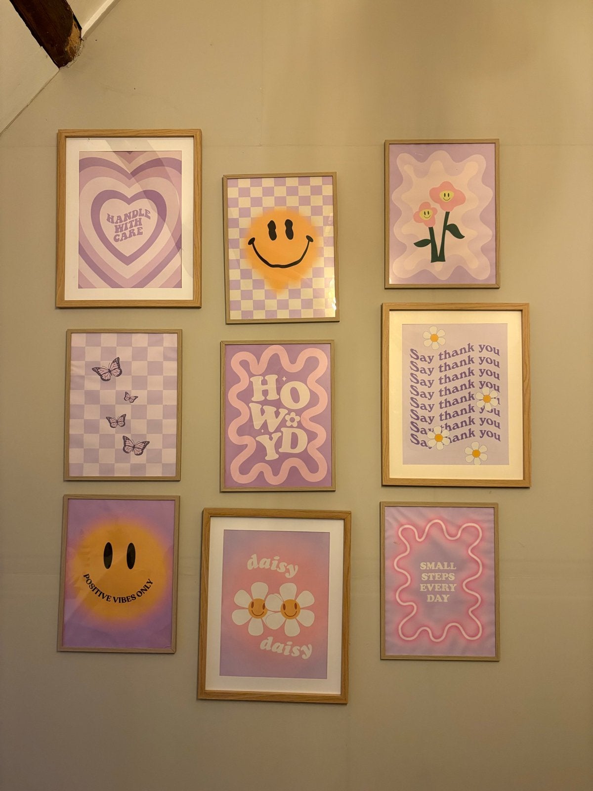 Set van 9 vrolijke en inspirerende prints, Ophalen, Minder dan 50 cm, Gebruikt, Print