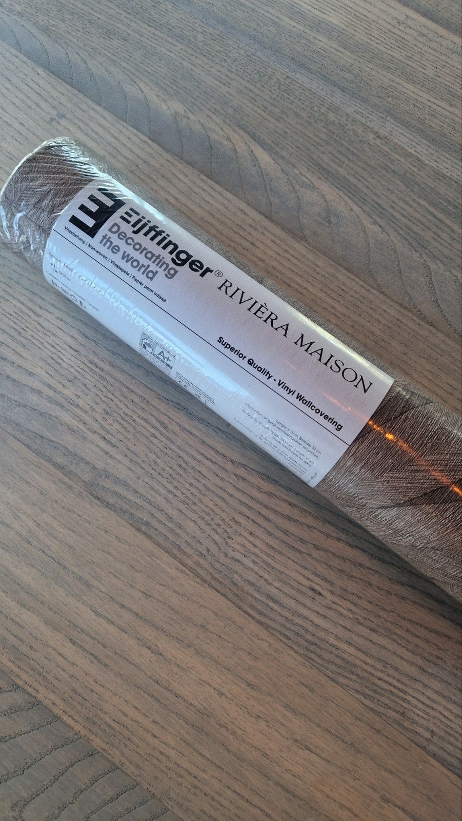 1 rol Eijffinger Rivièra Maison Behang, Huis en Inrichting, Bladeren, Natuurlijk, Overige merken, Grijs