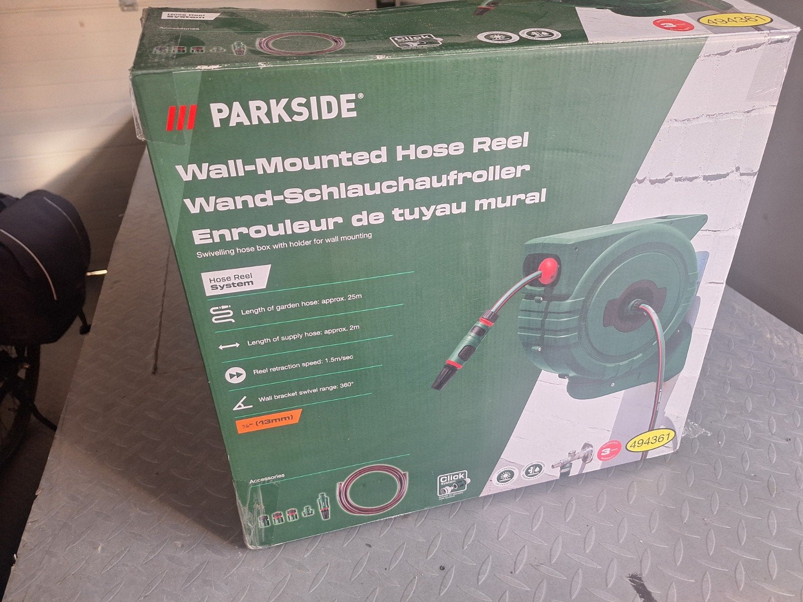 Parkside Wand-Slanghaspel - Nieuw in doos, Tuin en Terras, Tuinslangen, Ophalen of Verzenden