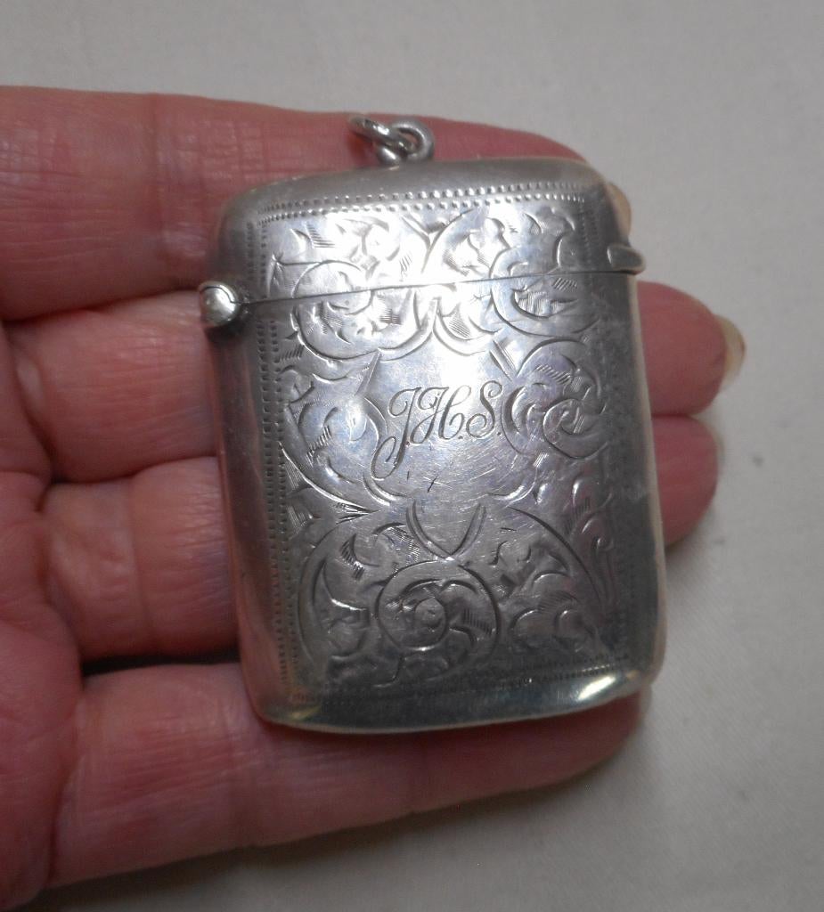 Antiek Engels zilveren luciferdoosje (Vesta case) nr.479, Verzenden, Zilver