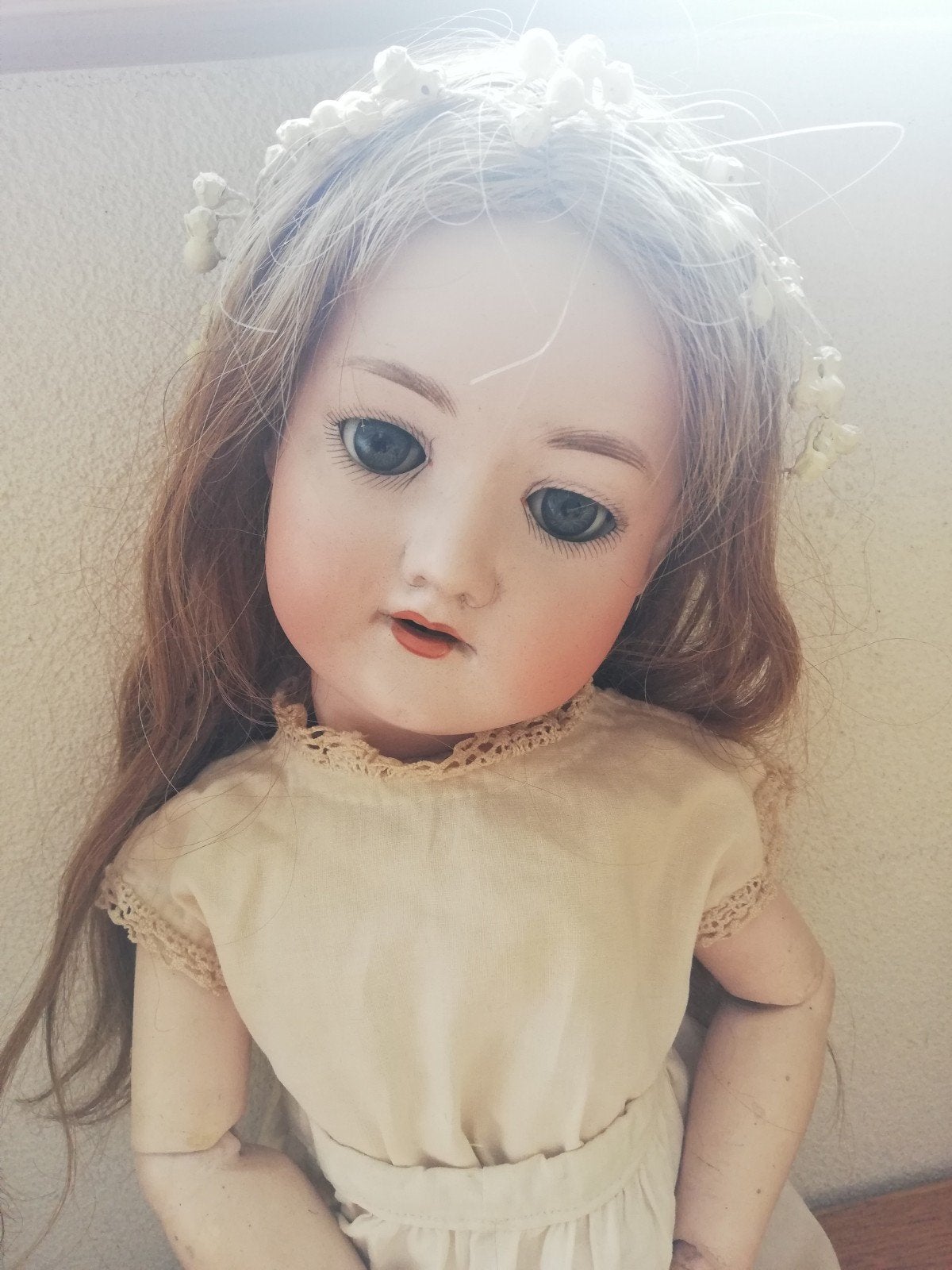 Antieke pop 55cm., Antiek en Kunst, Ophalen of Verzenden
