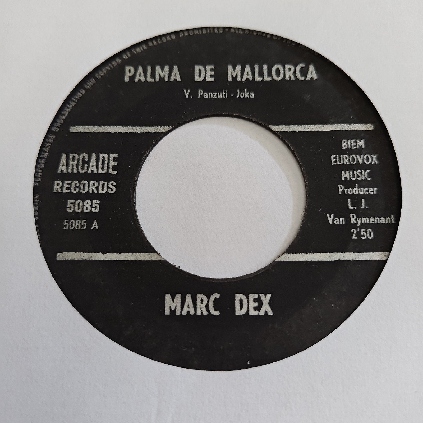 Marc Dex - Palma de Mallorca (Vinyl Single), Cd's en Dvd's, Vinyl Singles, Gebruikt, Nederlandstalig, EP, 7 inch, Ophalen of Verzenden