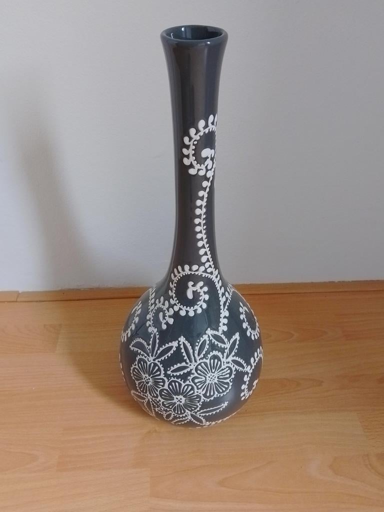 Decoratieve vaas, donker grijs en wit, Ophalen