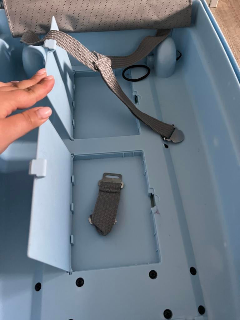 Lichtblauwe handbagage koffer met 2 wielen, Wieltjes, Gebruikt, 50 tot 60 cm, Hard kunststof