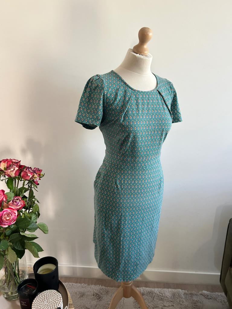 King Louie maat XL blauwe mona dress 3236, Blauw, Maat 46/48 (XL) of groter, Ophalen of Verzenden, Zo goed als nieuw