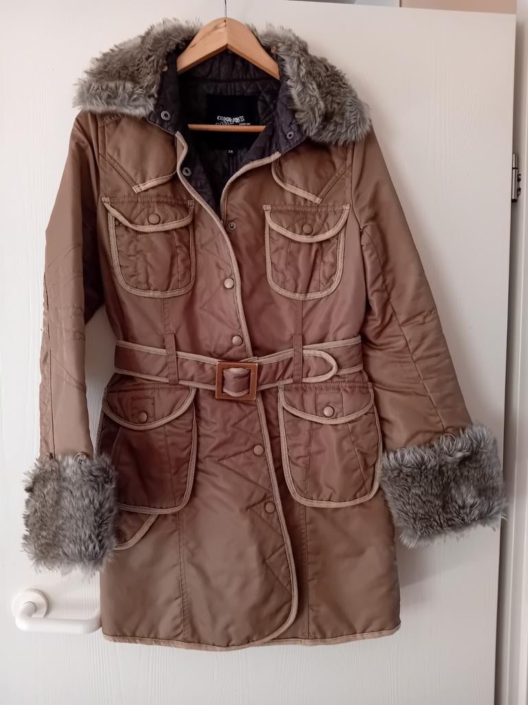 Dames jas afneembare bontjes, Kleding | Dames, Ophalen, Zo goed als nieuw, Maat 38/40 (M), Zwart