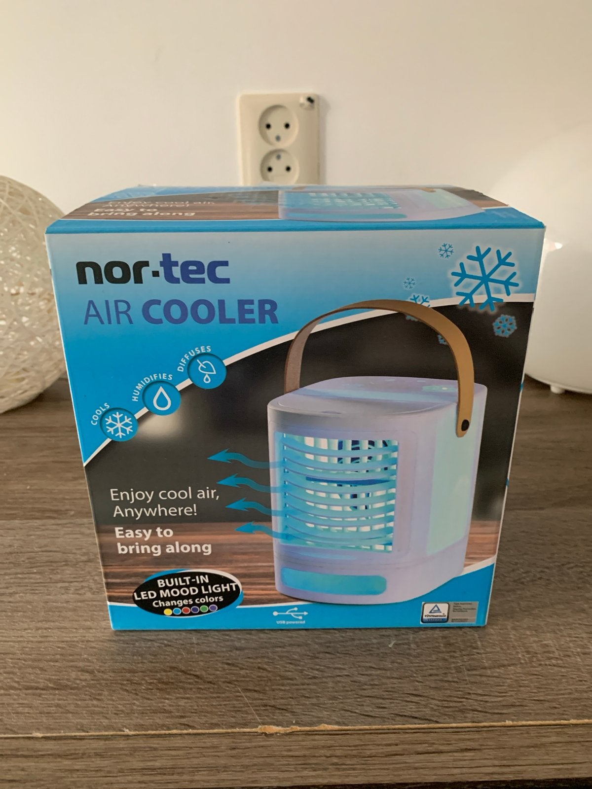 Nor-Tec Air Cooler - Draagbare Luchtkoeler met usb kabel, Ophalen, Tafel- of Grondventilator, Minder dan 60 m³, Nieuw
