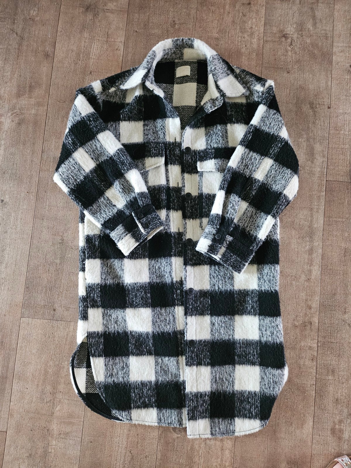H&M Geruit Overshirt Zwart/Wit - Maat M, Kleding | Dames, Maat 38/40 (M), H&M, Zwart, Ophalen of Verzenden