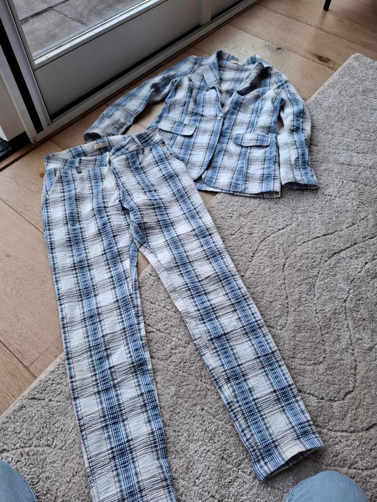 G Ricceri gestreept broekpak met blazer - valt als M, Maat 38/40 (M), G Ricceri, Kostuum of Pak, Overige kleuren