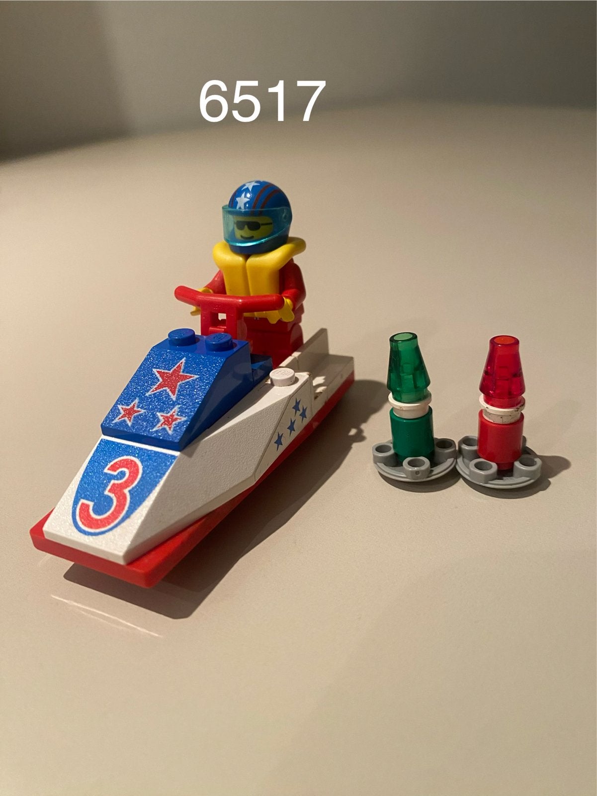 Lego Racers 6517 Waterscooter met minifiguur, Gebruikt, Lego, Ophalen of Verzenden, Compleet