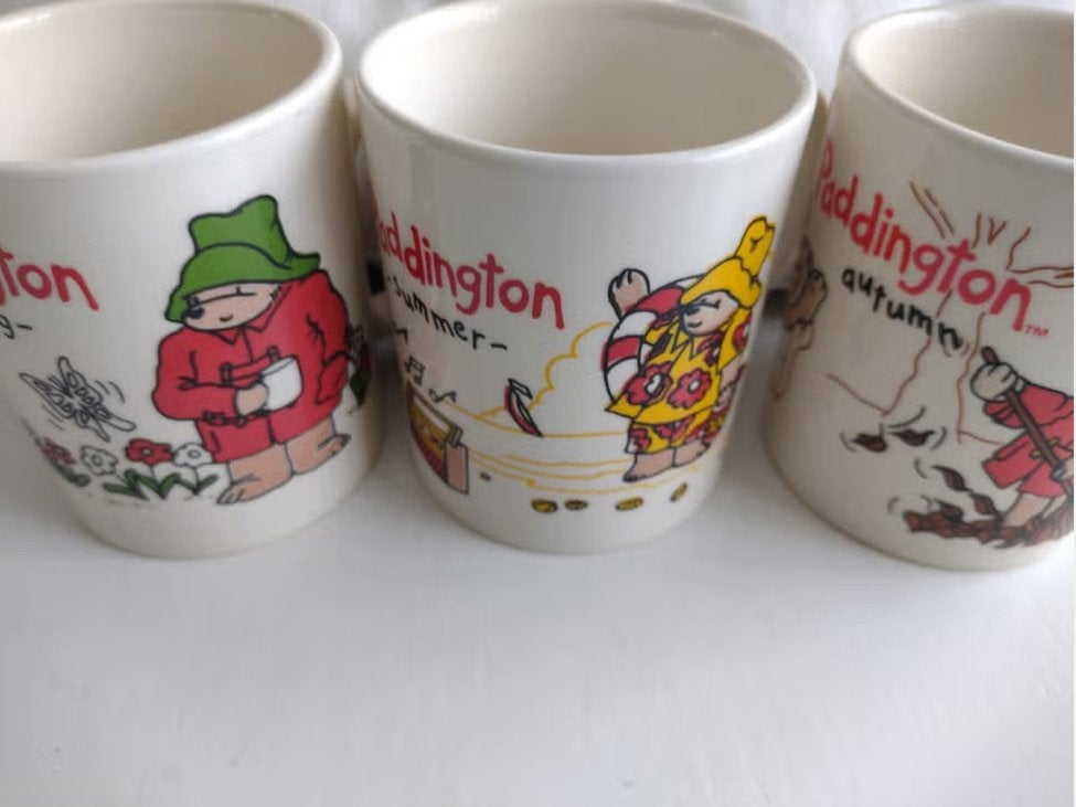 Vintage Paddington Bear Mokken - Set van 3, Overige typen, Ophalen of Verzenden, Zo goed als nieuw, Overige stijlen