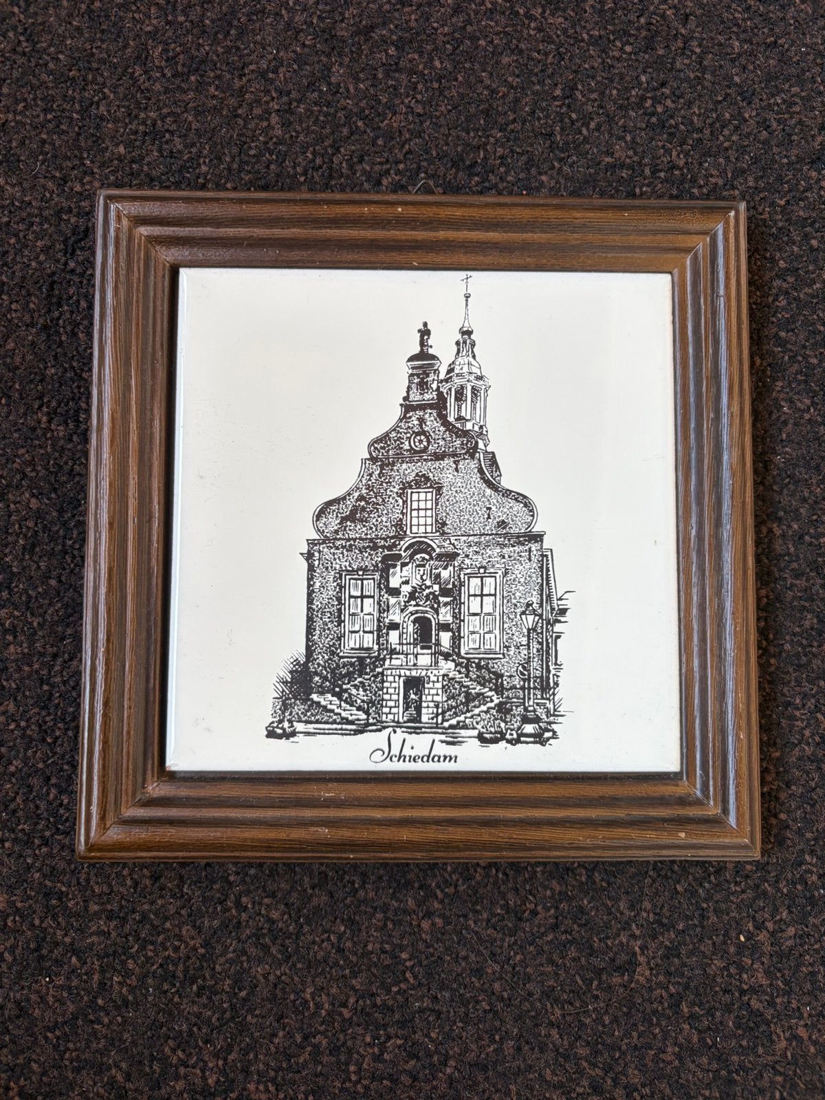 Schiedam tegeltje in lijst, Antiek en Kunst, Ophalen of Verzenden