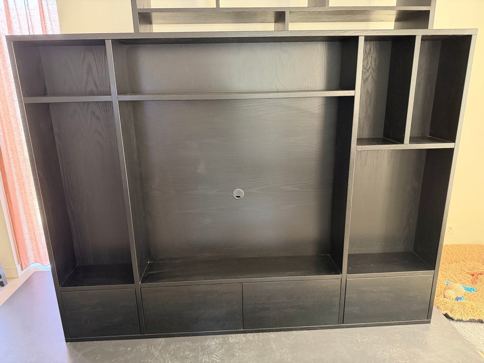 Moderne Cinewall tv kast massief eiken, Huis en Inrichting, Kasten | Televisiemeubels, Ophalen, 100 tot 150 cm, Eikenhout, Nieuw