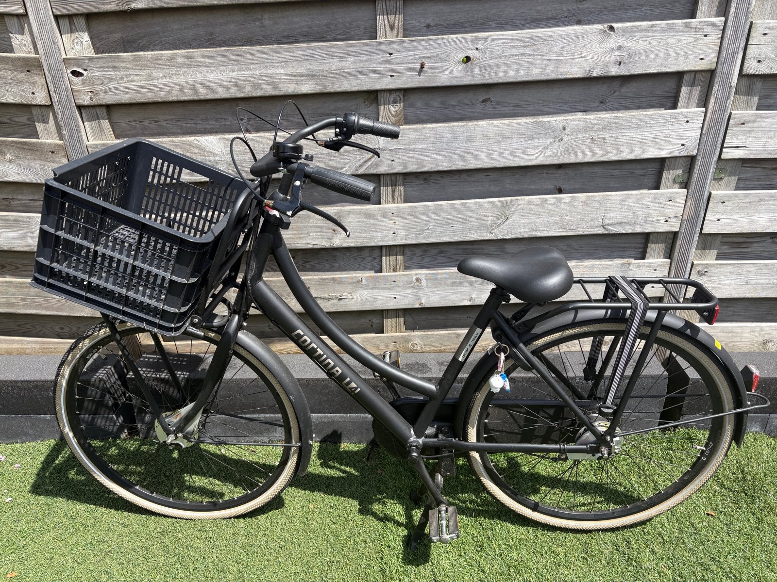 Cortina U4 Transportfiets Dames - Mat Zwart, Terugtraprem, Gebruikt, Versnellingen, 50 tot 53 cm