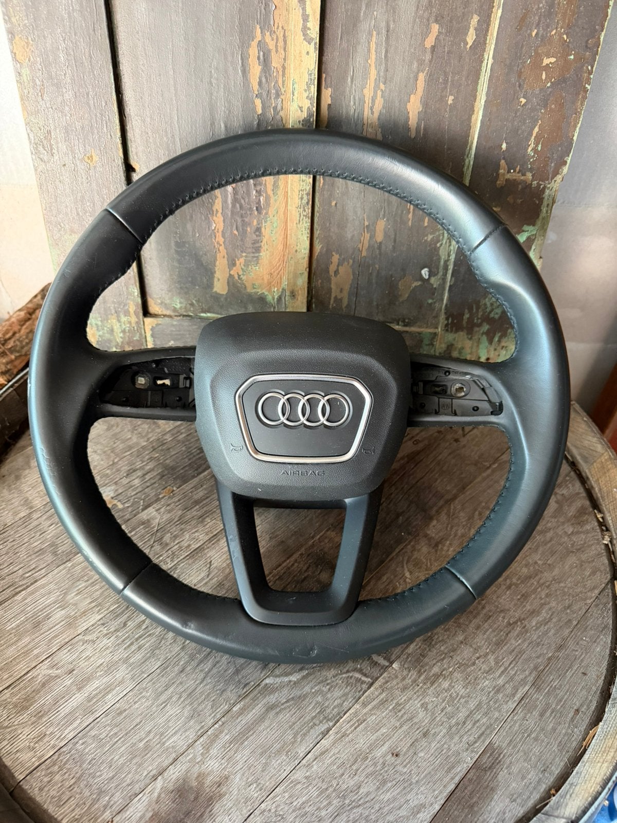 Origineel Audi Q5 Stuur 2021 met Airbag - Echt Leer, Auto-onderdelen, Besturing, Audi, Gebruikt, Ophalen of Verzenden