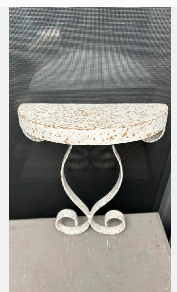 Metalen console tableau, binnen, buiten, onderstel krullen., Ophalen of Verzenden