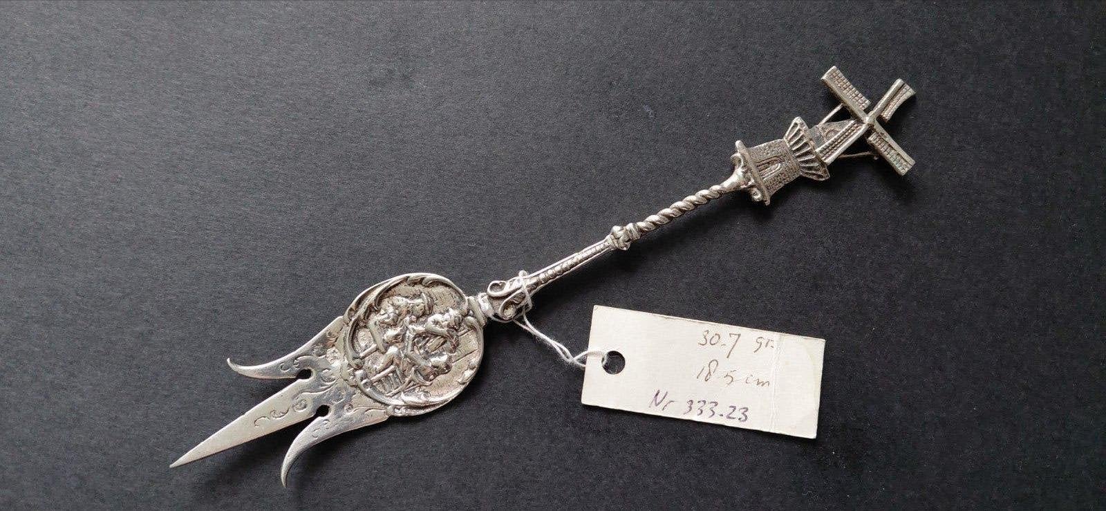 Oude, zilveren cakevork, Verzenden, Zilver
