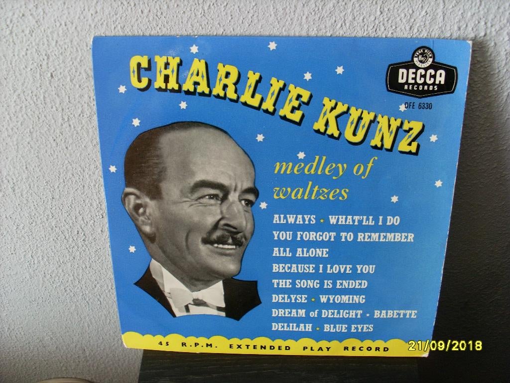 4 x Charlie Kunz Singels, Gebruikt, Verzenden, Klassiek, 7 inch