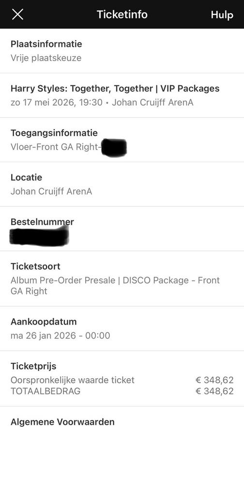 2 kaartjes 17 mei Harry Styles VIP DISCO package tickets, Twee personen, Overige soorten