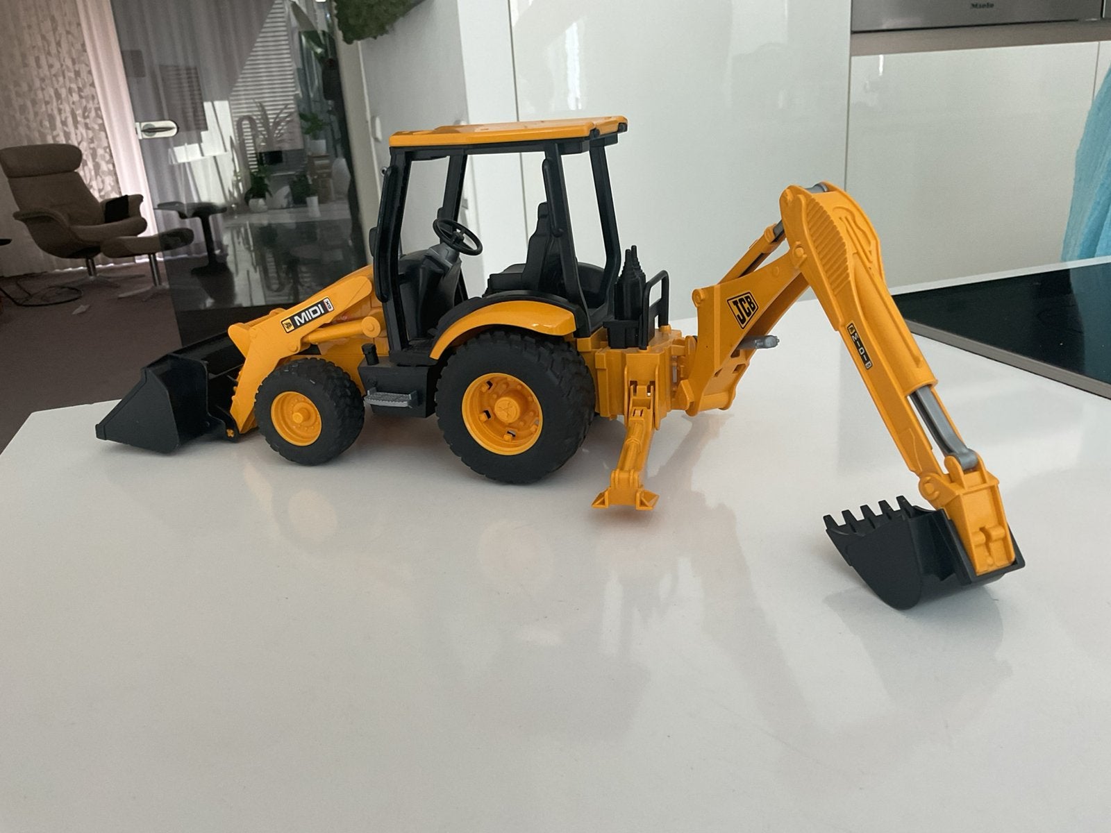 Bruder graafmachine zeer mooi als nieuw JCB midi, Ophalen of Verzenden, Zo goed als nieuw