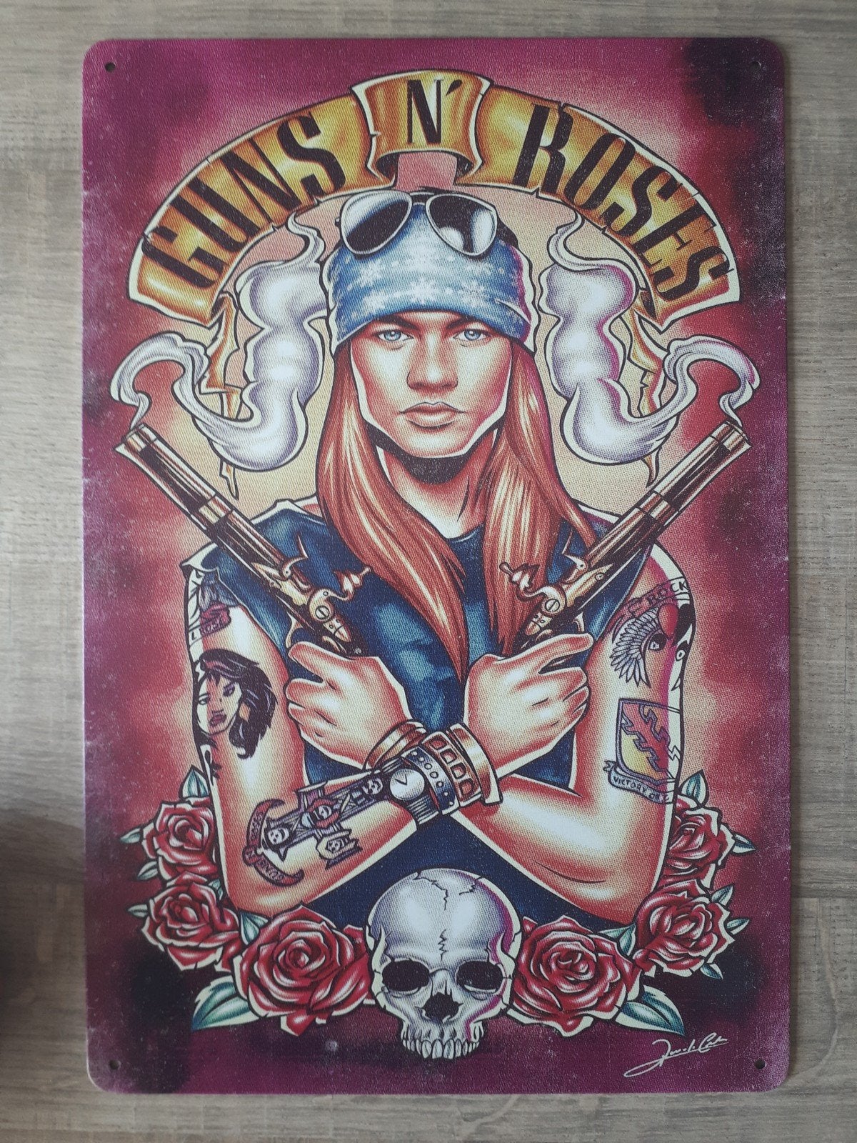 Guns N Roses 20x30 cm Metalen Reclamebord, Verzenden, Nieuw, Poster, Artwork of Schilderij