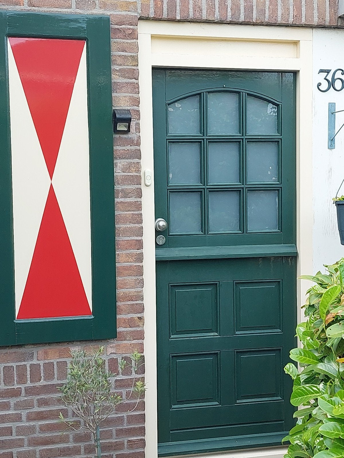 Hardhouten staldeur/voordeur met beslag (83x201 cm), Ophalen, Buitendeur, 200 tot 215 cm