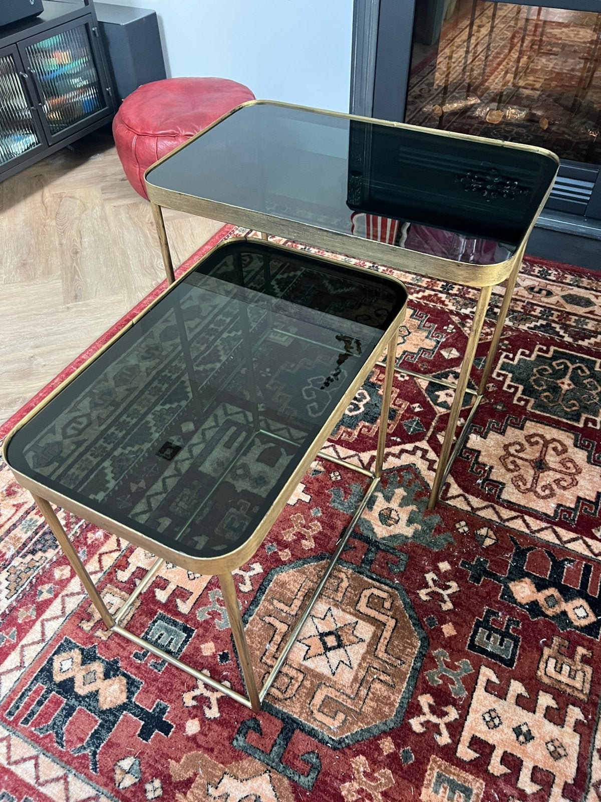 By Boo salontafel set van 2, Ophalen, 50 tot 100 cm, Rond, Glas