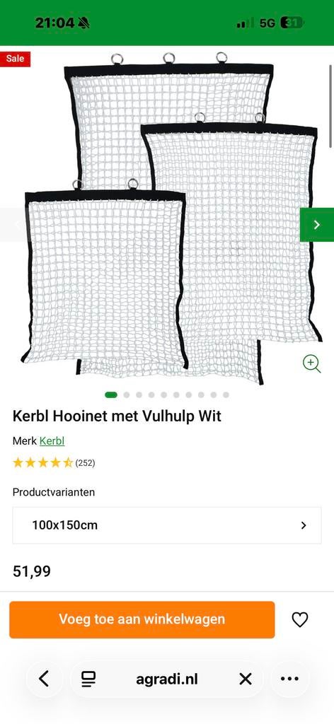 Heel groot hooi net, Ophalen of Verzenden, Zo goed als nieuw, Overige soorten