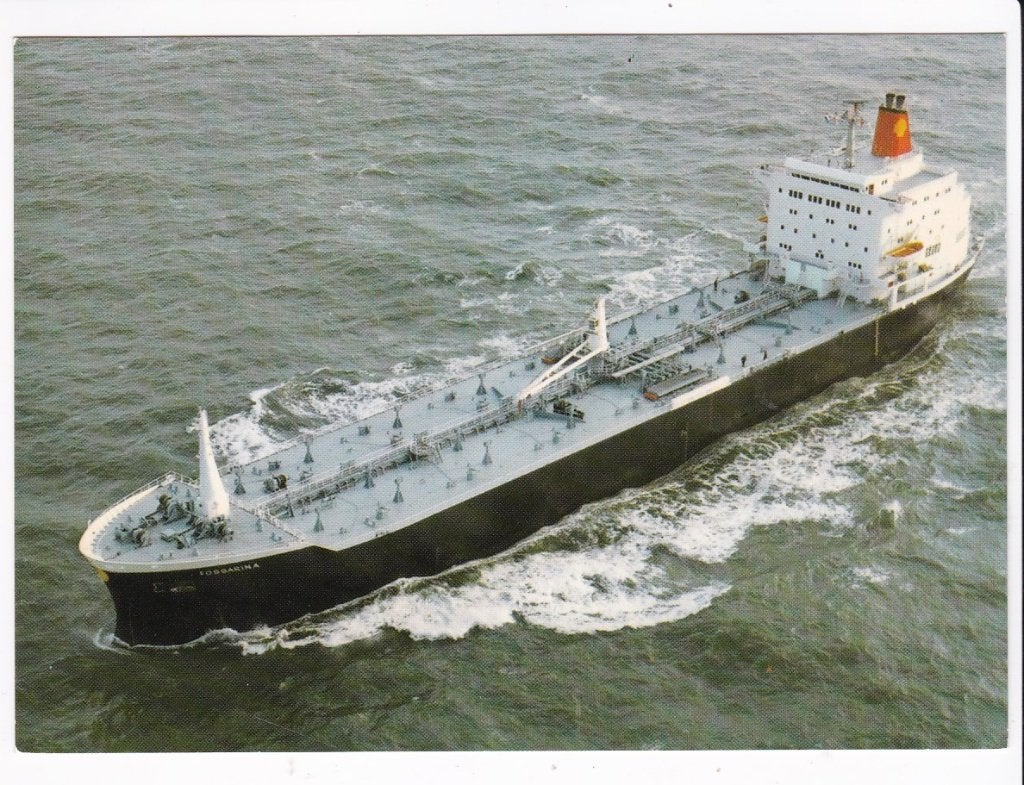 Shelltanker Fossarina bouwjaar 1976., Verzamelen, Scheepvaart, Ophalen, Nieuw, Motorboot, Kaart, Foto of Prent