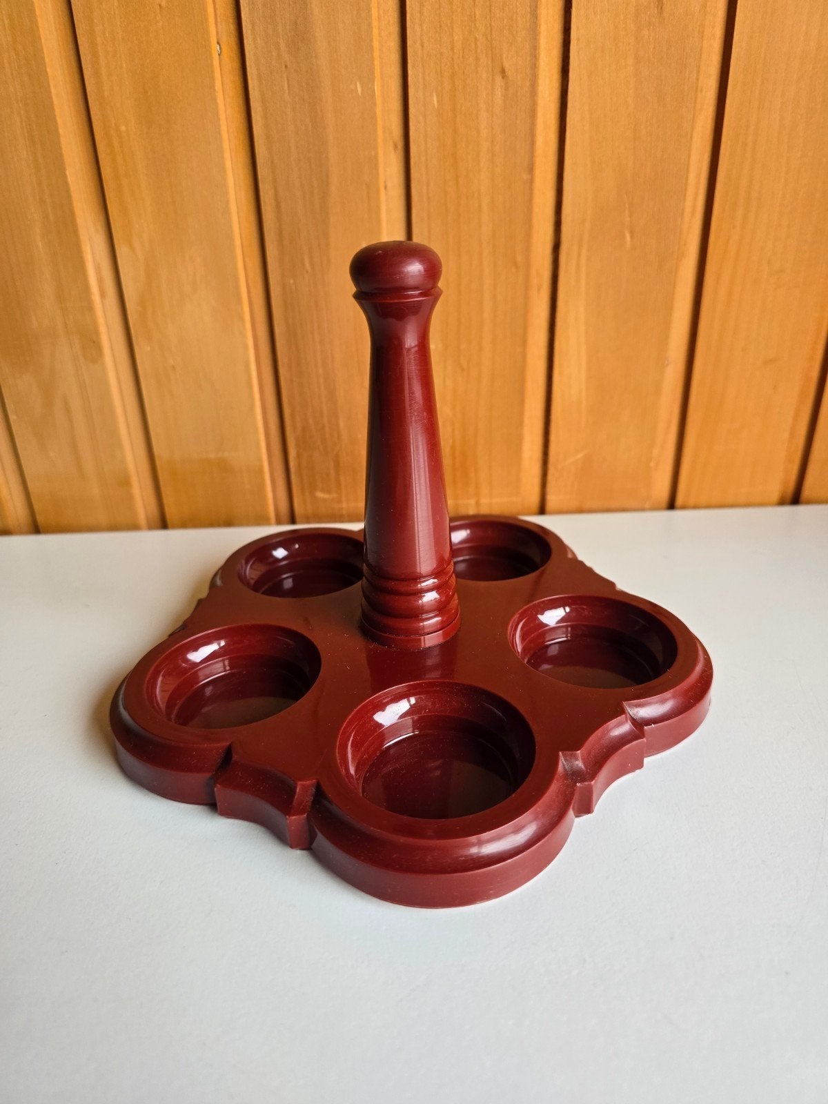 Vintage EMSA Eierstandaard / Menage Houder – Bordeauxrood, Ophalen of Verzenden