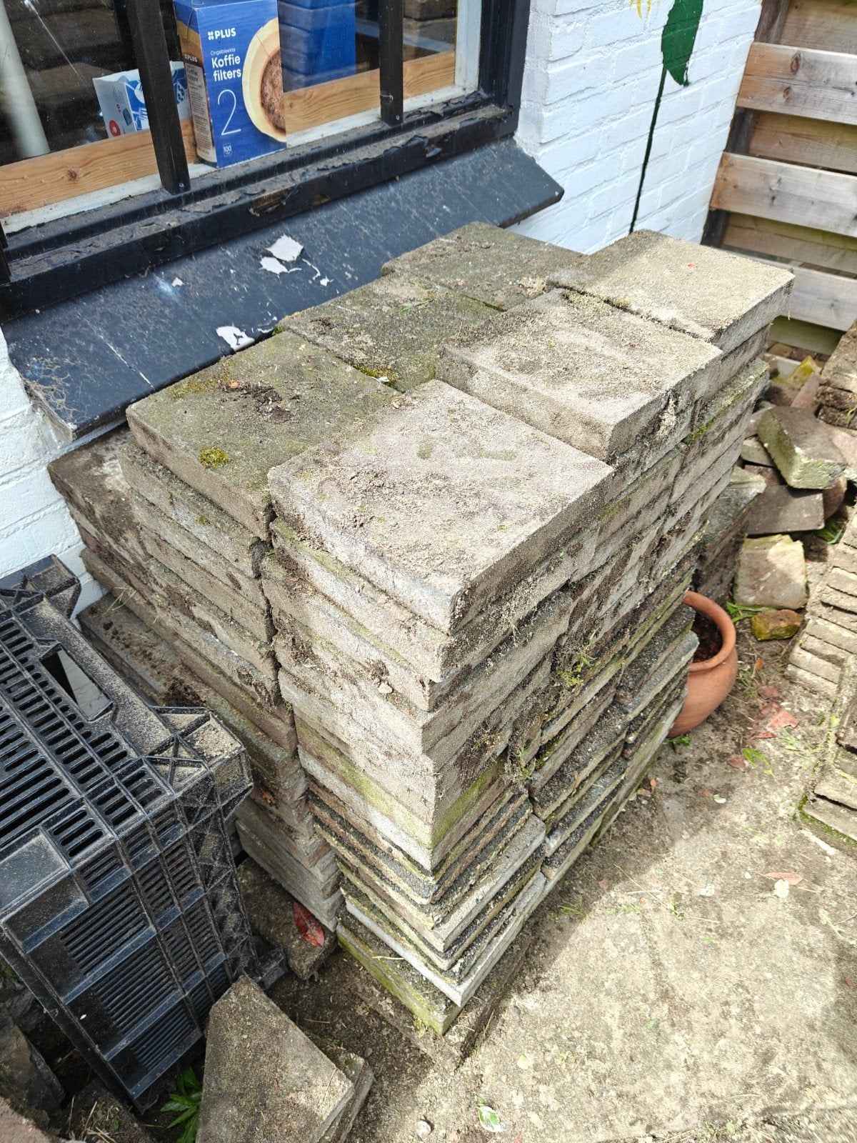 20x20 tegels, Ophalen, Gebruikt, Minder dan 5 m², Beton