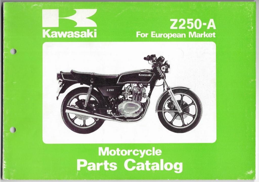 Kawasaki Z250 A Parts List (1854z), Motoren, Handleidingen en Instructieboekjes, Ophalen of Verzenden, Kawasaki