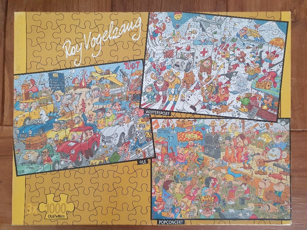 Puzzels Roy Vogelzang 3x 1000 st., Ophalen of Verzenden, 500 t/m 1500 stukjes, Gebruikt, Legpuzzel