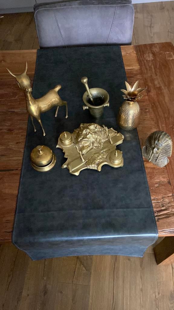 Koper antiek bambi ananas inktpot bel vijzel, Ophalen