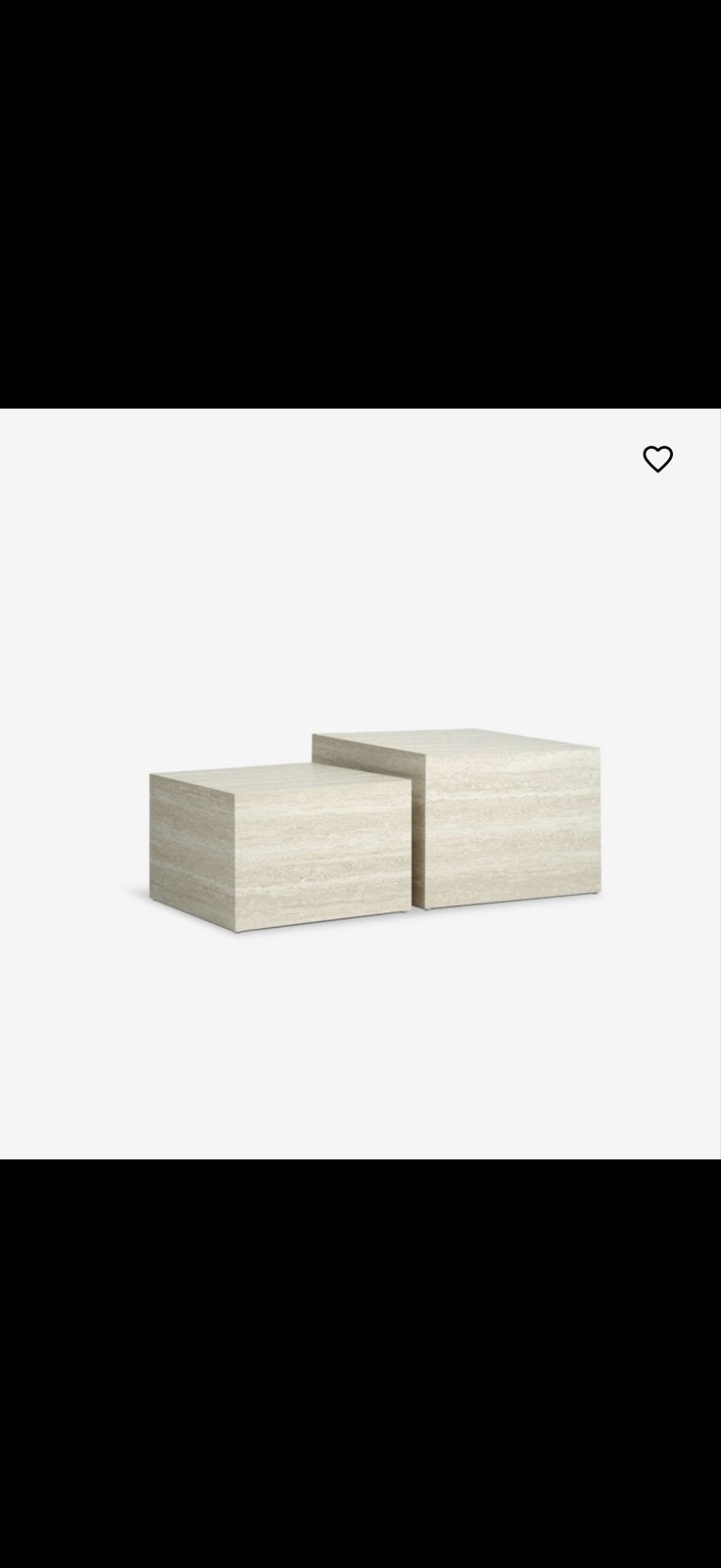 Set van 2 marmeren bijzettafels met lichte schade, Ophalen, Minder dan 55 cm, Gebruikt, Vierkant